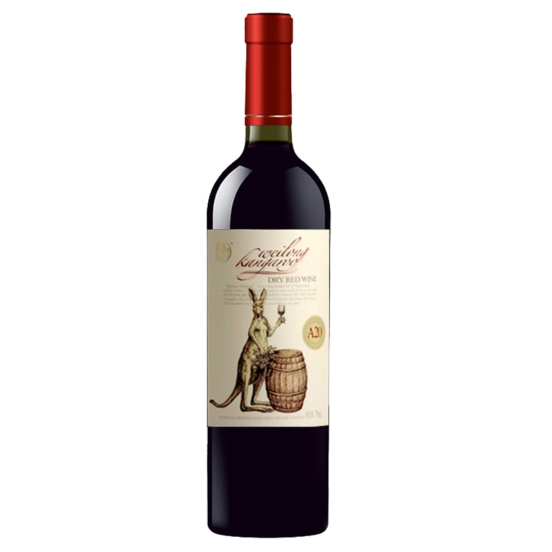 [干花红酒礼盒]威龙袋鼠A20有机干红葡萄酒750ml单支 可按要求订制