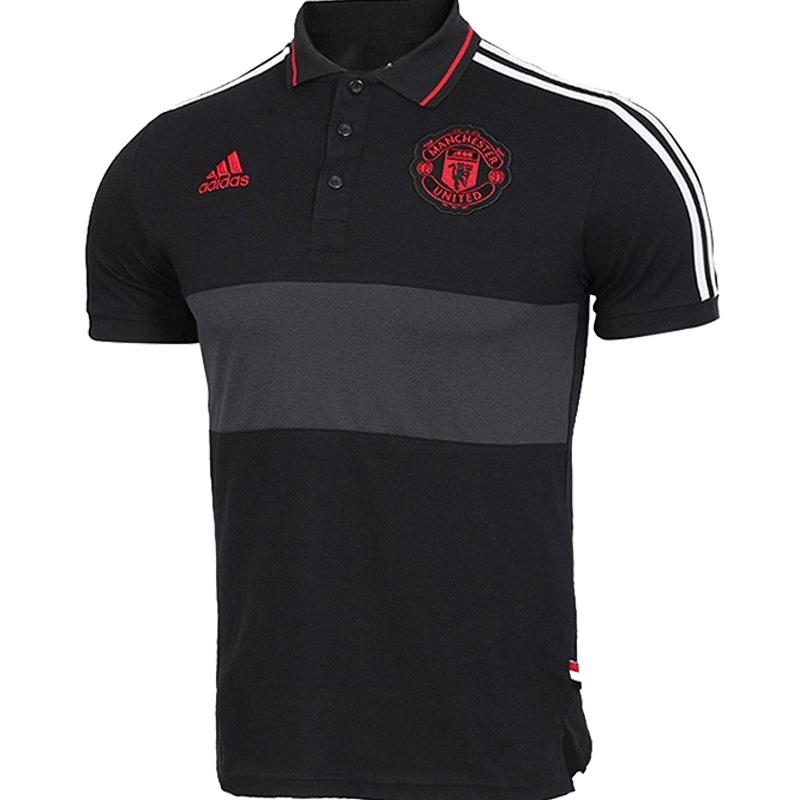 阿迪达斯男子短袖T恤 新款曼联足球运动上衣舒适休闲POLO衫DP2318