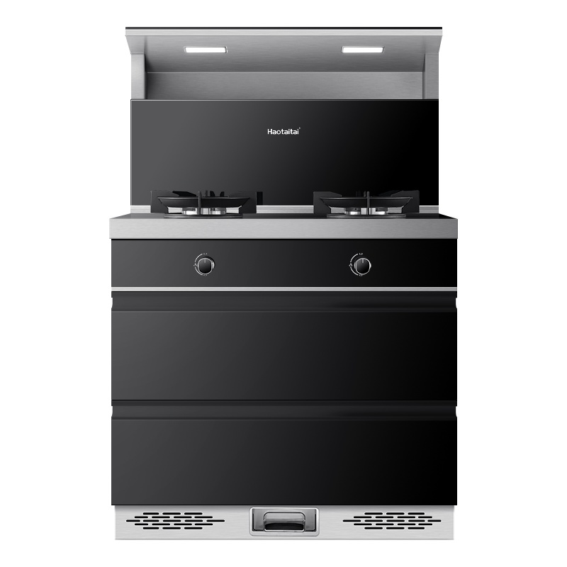 Haotaitai用心爱好太太变频集成灶一体家用消毒柜储物柜QF10大吸力油烟机燃气灶套餐自动清洗式烟灶套装-液化气