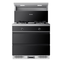 Haotaitai用心爱好太太变频集成灶一体家用消毒柜储物柜QF10大吸力油烟机燃气灶套餐自动清洗式烟灶套装-液化气