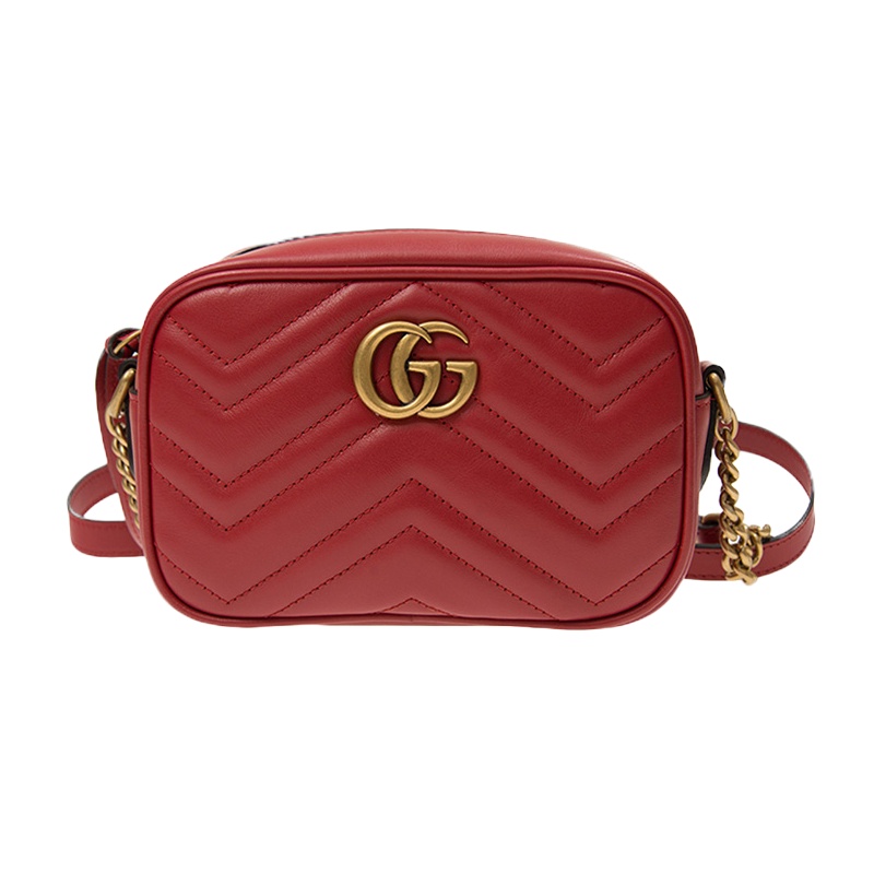 GUCCI 古驰 女士红色小号绗缝肩背包 447632-DTD1T-6433