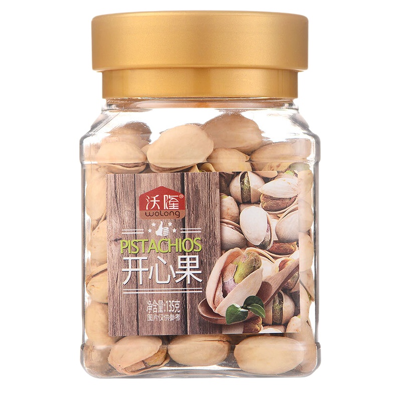 沃隆开心果135g罐装 原色 孕妇坚果 休闲零食 炒货 干果 特产