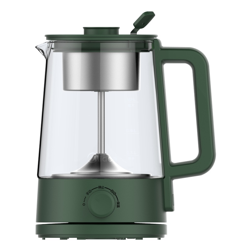 美的(Midea)煮茶器养生壶煮茶壶电水壶热水壶烧水壶电热水壶迷你玻璃花茶壶黑茶MK-ZC10X1-103