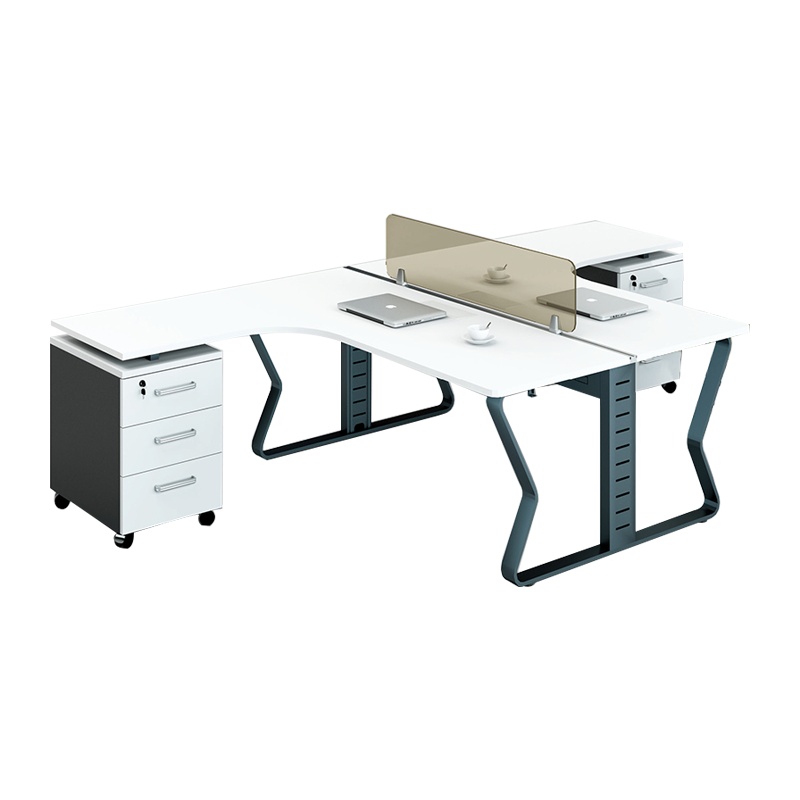 钜晟 办公桌钢架时尚电脑桌1.4米两人位主管桌带副柜JS-GZ1402A