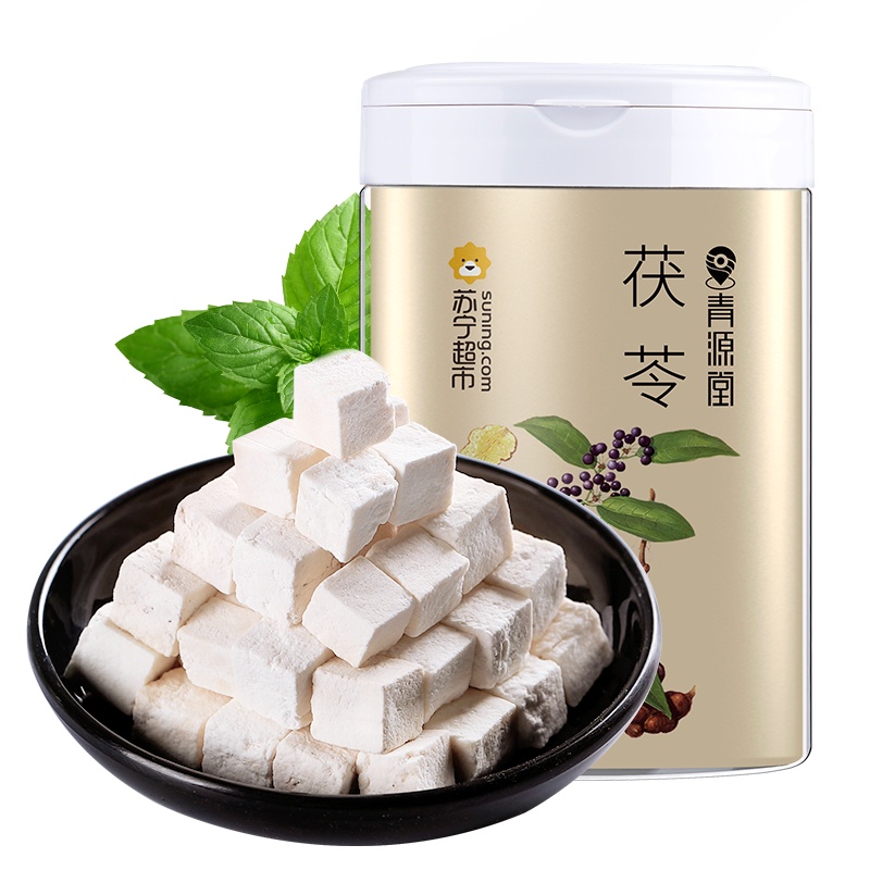 北京同仁堂健康 青源堂牌茯苓 云南白茯苓块新货茯苓丁250克