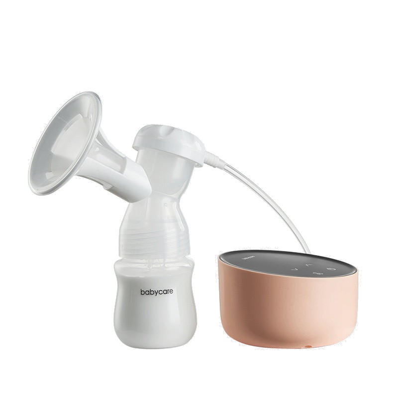 babycare电动吸奶器产后电动按摩挤奶器吸力大无痛集奶器便携 香槟粉 6680
