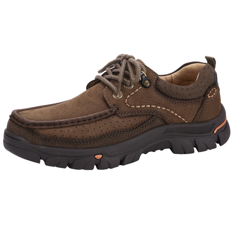 木林森男鞋低帮户外男士休闲鞋大头皮鞋防滑耐磨运动登山鞋子