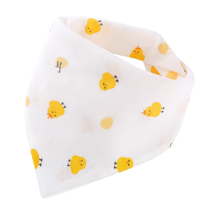 Aengbay 宝宝棉纱布三角巾婴儿可爱超萌小鸡口水围巾围嘴围兜吸水