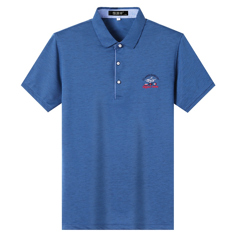 恒源祥男士T恤2021夏新款翻领棉男装短袖T恤上衣