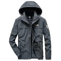 JEEP SPIRIT吉普男士加绒棉衣防风加厚可脱卸帽外套秋冬工装连帽登山服上衣大码棉袄