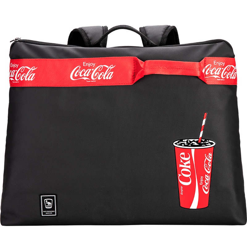 爱华仕可口可乐联名设计款双肩包男书包女时尚潮流学院风通用初中及以上背包