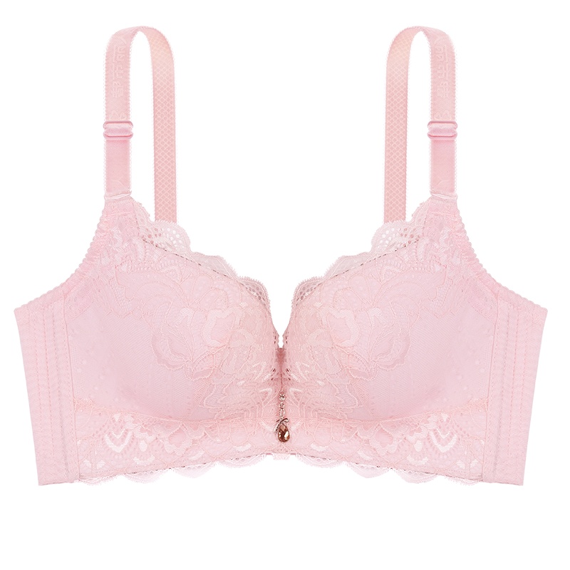 都市丽人舒适锦绣蕾丝深V聚拢侧收无钢圈女士文胸胸罩内衣2B9618