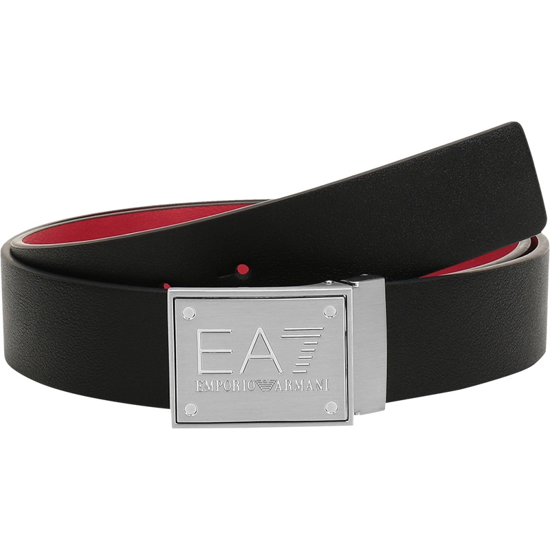 EMPORIO ARMANI EA7 阿玛尼 男士 织物板扣式双面腰带 245524 8A693