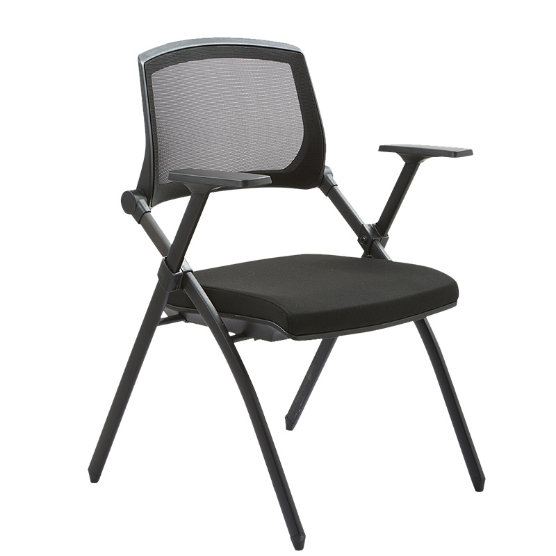 江莱培训椅黑色折叠椅会议椅培训机构办公椅透气网椅简约靠背椅