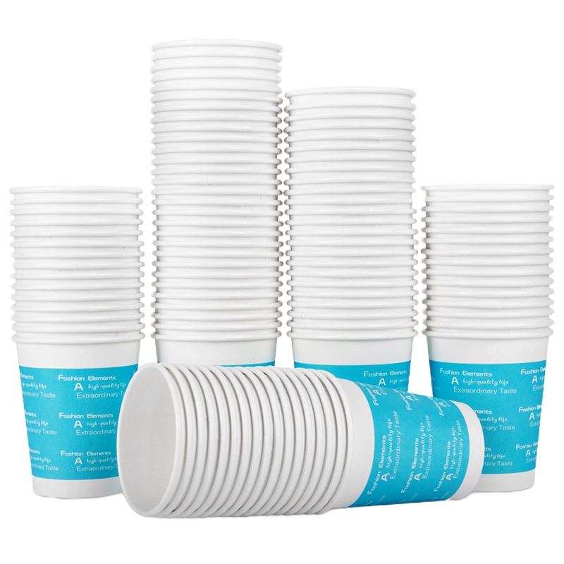 得力(deli)9561纸杯 250ml加厚纸 18gPE膜 不易变形环保无味 一次性纸杯(100个/袋 )*3