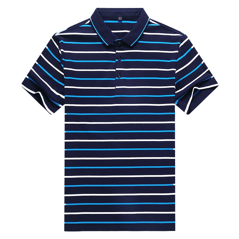 金盾KIN DON2021年夏季新款商务休闲男士Polo衫棉质薄款中青年翻领高弹短袖POLO衫时尚潮款条纹短袖T恤男装