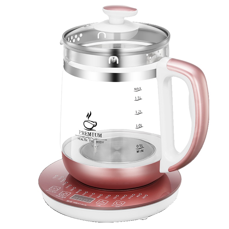 金正（NiNTAUS）养生壶 1.8L 微智能养生 16大功能 加厚玻璃养生壶 煎药壶 电热水煮茶18Y06(玫瑰金)