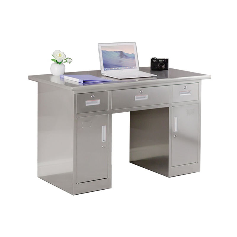 臻远不锈钢工作台操作台三斗两门桌201材质1.6米