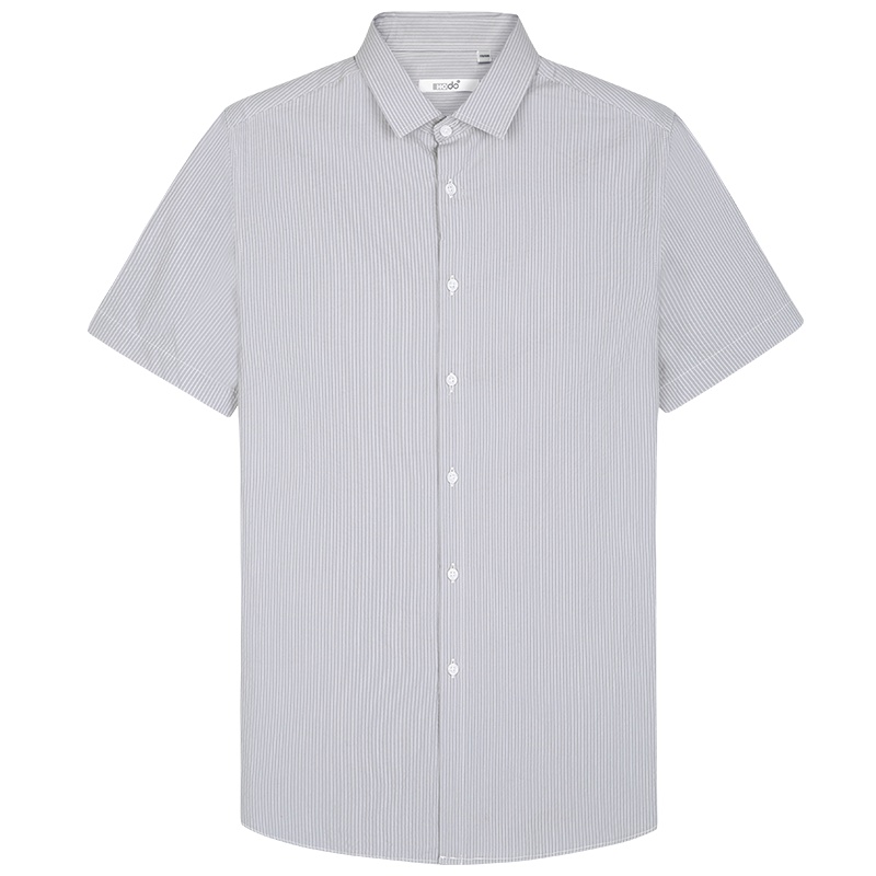 HODO红豆男装 夏季短袖衬衫全棉泡泡纱轻薄凉爽透气短袖衬衫