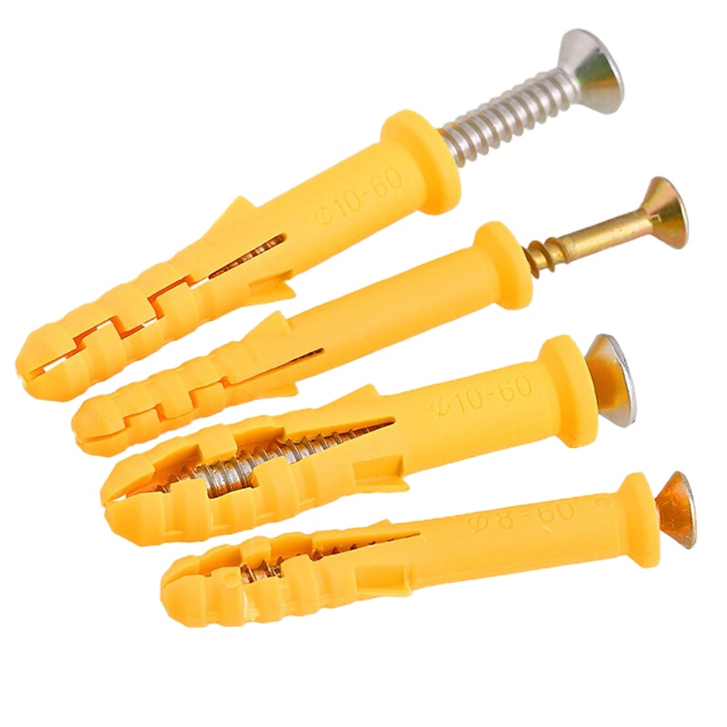 塑料膨胀管6mm8mm10mm墙塞螺丝钉胀塞胶塞锚栓小鱼膨胀螺丝套装加长膨胀管螺栓