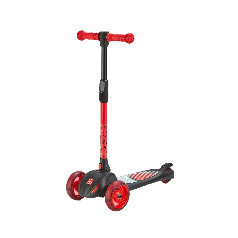 gb好孩子布鲁克林儿童滑板车 一键折叠高低两档可调 时尚炫酷PU闪光轮黑色SC300-S003