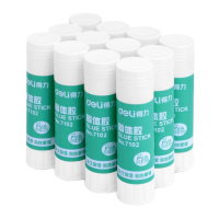 得力 7102 升级配方PVA固体胶棒21g固体胶/优质胶棒办公 12 支/盒 （一盒价）