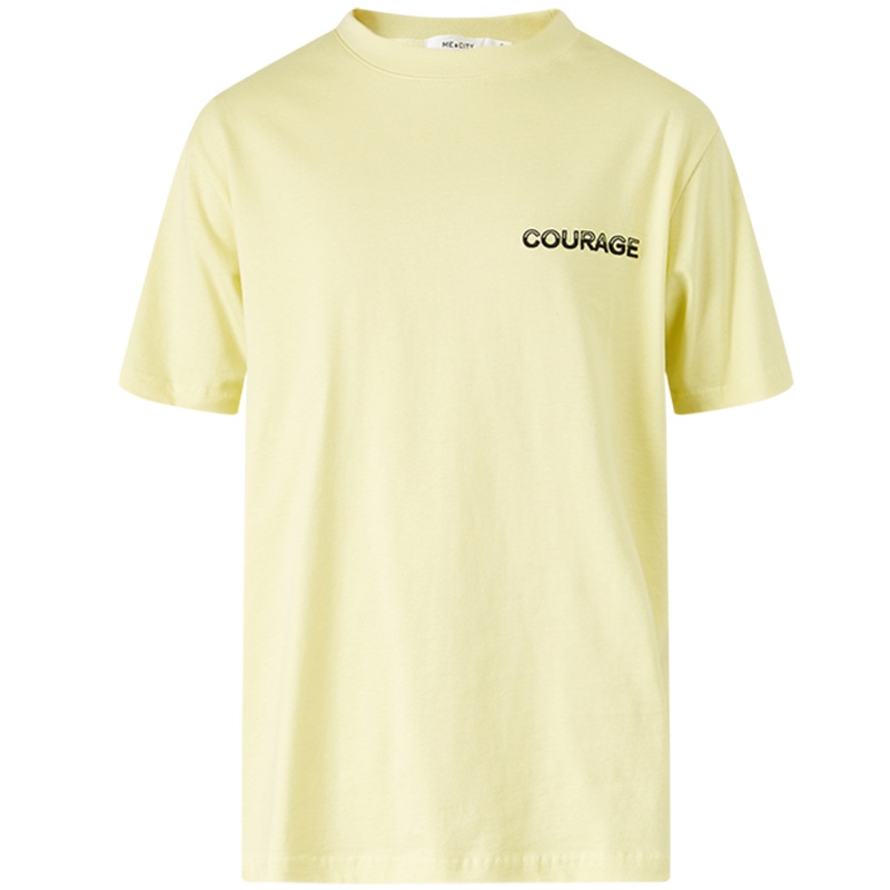 [1件5折价:55]迪士尼MECITY男装2020夏季新款纯棉宽松字母刺绣潮流短袖T恤