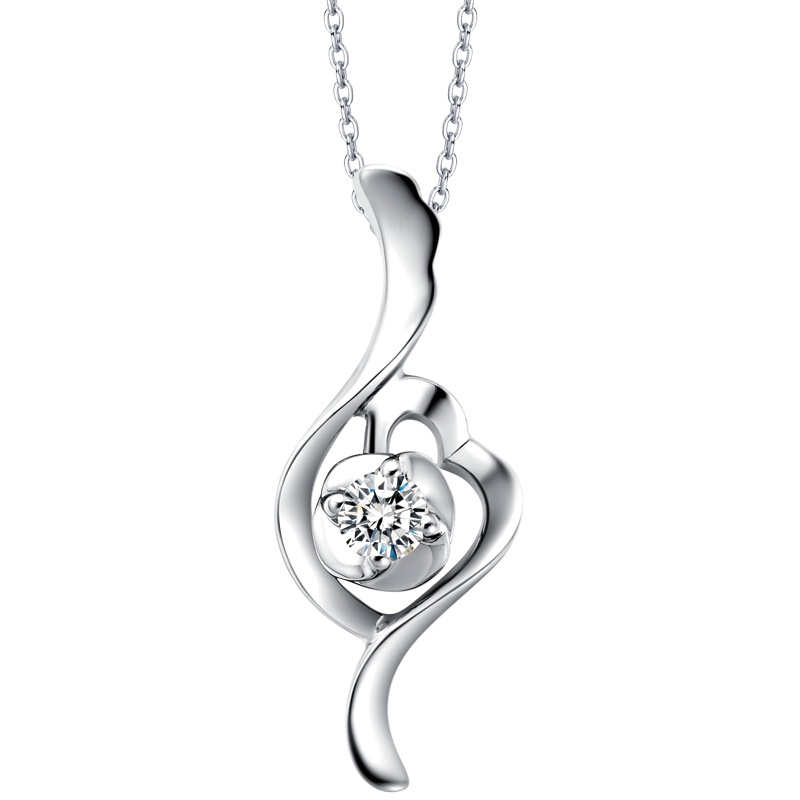 周大福珠宝首饰时尚PT950铂金/白金钻石坠A133556