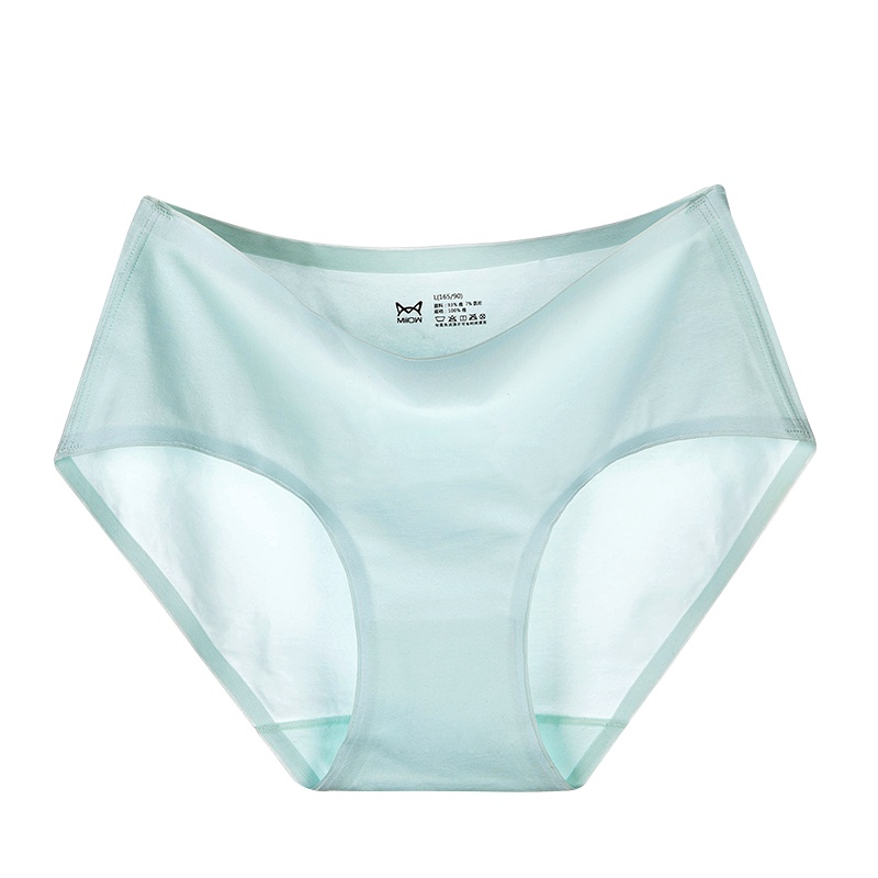 猫人女士内裤无痕精梳棉内裤女性感中腰女式内裤健康纯棉裆舒适三角三条装