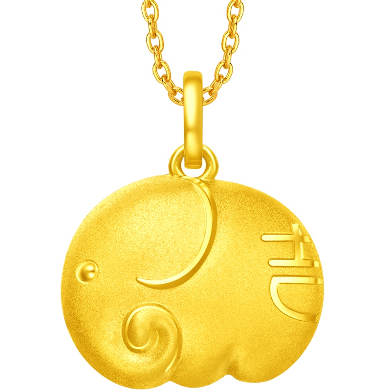 周大福金吊坠珠宝首饰吉祥小象足金金吊坠计价（工费68元）F217414