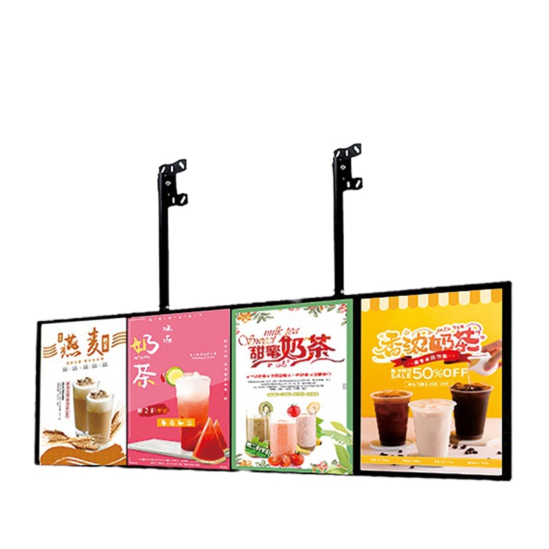 奶茶店 薄点餐价目表灯箱闪电客磁吸电视悬挂展示牌汉堡店广告牌挂墙式 钢琴黑 尺寸定制