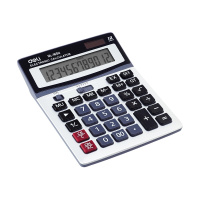 得力1654财务会计计算器 太阳能双电源 办公商务型大屏幕大按键记算器 多功能金属面板 12位计算机 一个