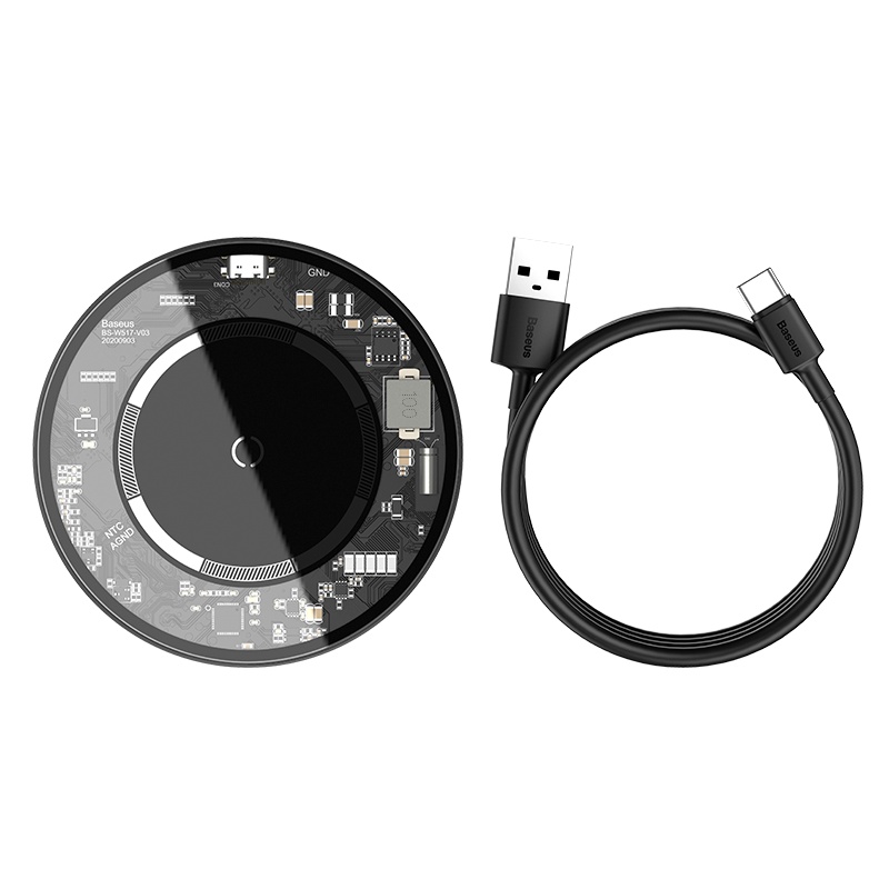 倍思 极简 磁吸无线充电器(兼容IP12)透明WXJK-E02