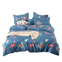 曼凝家纺 加厚磨毛小清新双人四件套单人三件套AB版床单款被套1.5/1.8/2.0床床品套件