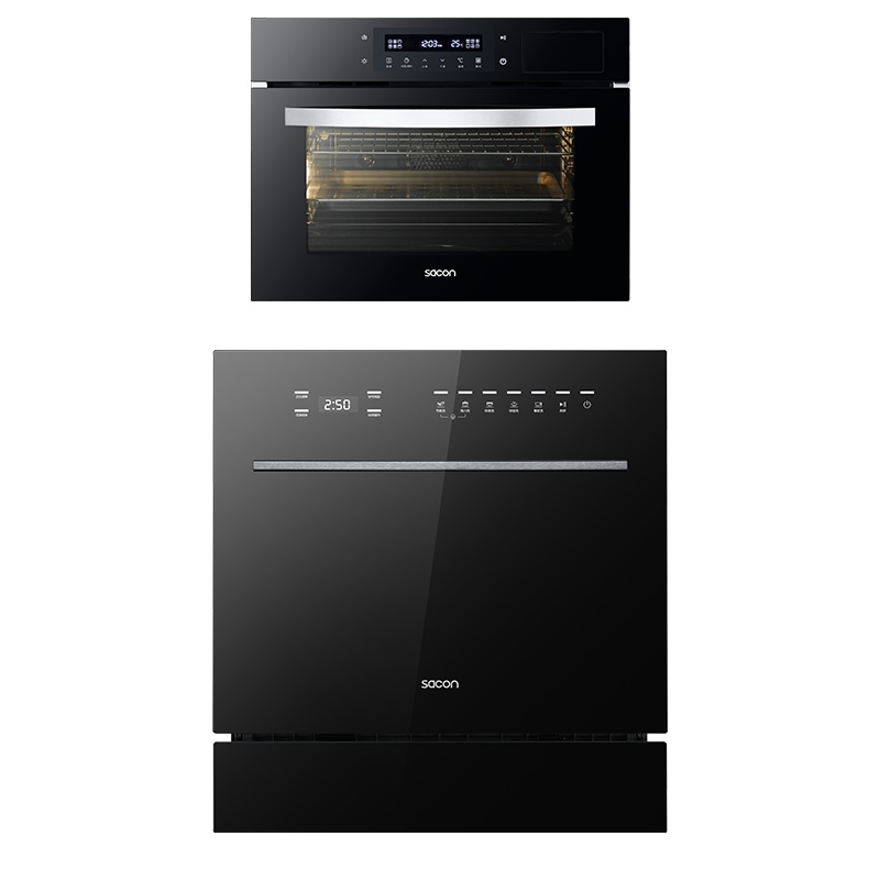 帅康(sacon)XQD8T-E63+MF5洗碗机烤箱套餐8套嵌入式家用高温杀菌全方位洗涤洗碗机 家用多功能烤箱电蒸箱
