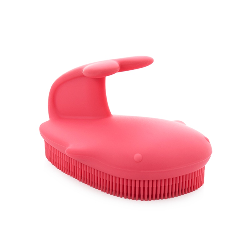 思利满Sillymann 儿童洗澡刷 鲸鱼造型抚触搓背刷搓澡刷 粉色 柔软铂金硅胶