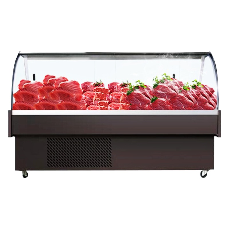 埃利斯(AILISI)2.5米 商用冷鲜肉圆弧展示柜冷藏猪肉鸭脖保鲜柜卧式冰柜商用水果冷藏柜超市冷柜风直冷鲜肉柜