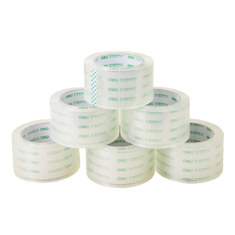 得力 33497 透明封箱胶带打包胶带宽胶带 6卷装（新）