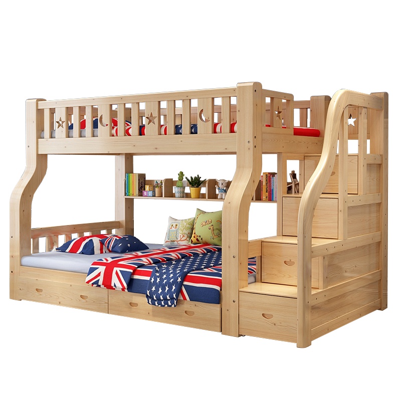 爱家生活全实木子母床上下床高低床儿童床两层成年上下铺双层床