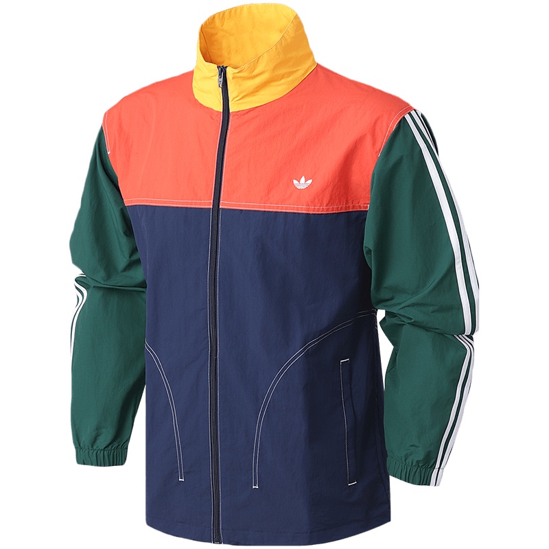 阿迪达斯三叶草男服外套夹克拼接撞色休闲运动服GD2054