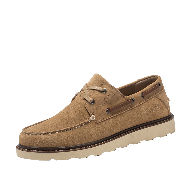 Jeep男鞋吉普休闲鞋英伦时尚懒人套脚豆豆鞋一脚蹬透气简约耐磨软底