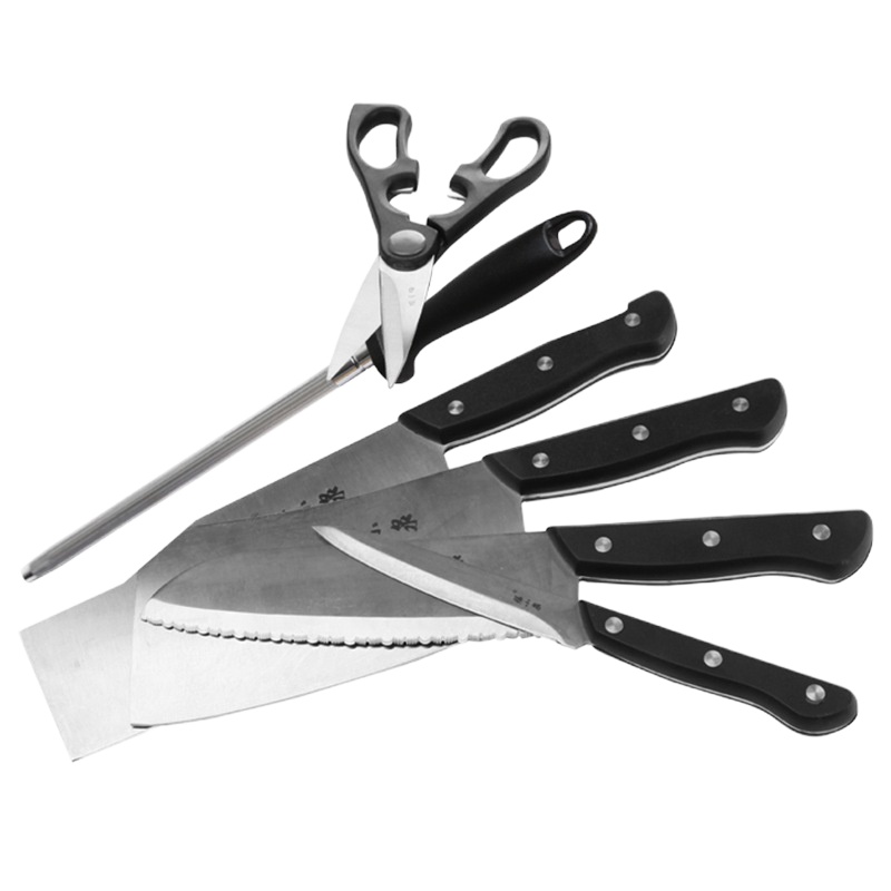 张小泉N5490古韵不锈钢七件刀具套装 菜刀套装 套刀
