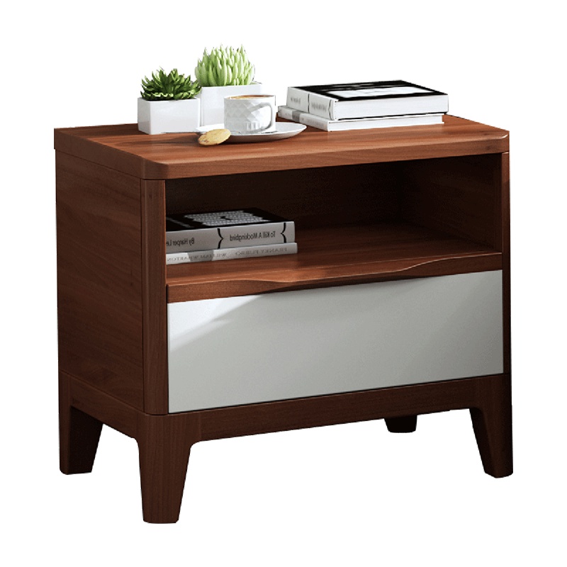 天惠子 床头柜 北欧木质实木床头柜卧室床边柜储物柜简约现代小柜子时尚家具收纳柜