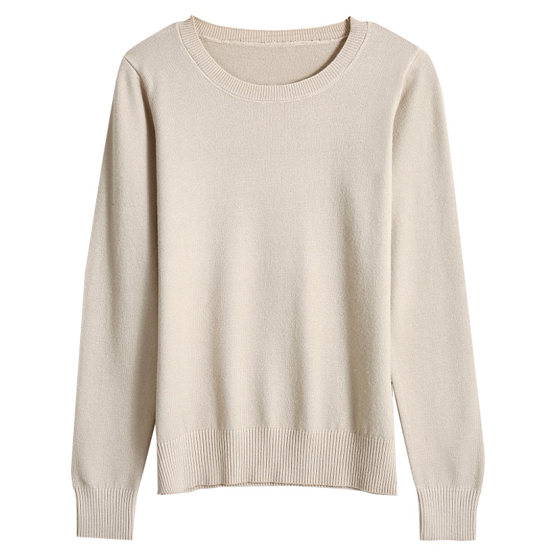绒媛RE012,毛衣女打底衫2021秋季新款套头长袖百搭圆领针织衫女装内搭上衣潮