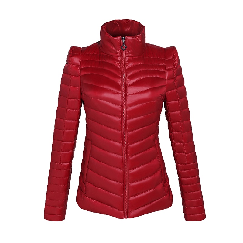 千仞岗羽绒服新款女装女士轻薄立领纯色显瘦短款