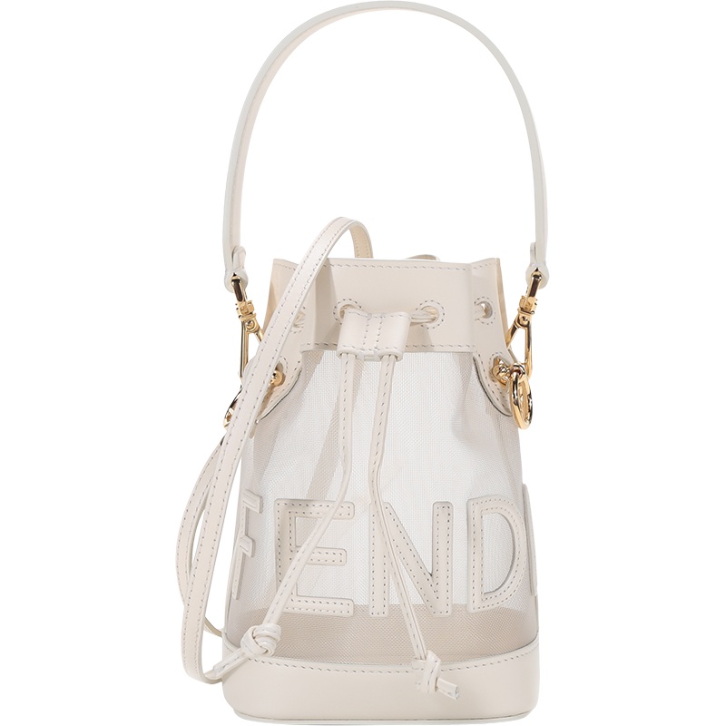 FENDI 2021春夏 女士 织物配皮Mon Tresor手提单肩斜挎包水桶包迷你款 8BS010 AAYS