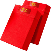 七匹狼内衣100%棉2条装青年鸿运本命年纯棉男士大红平角内裤男