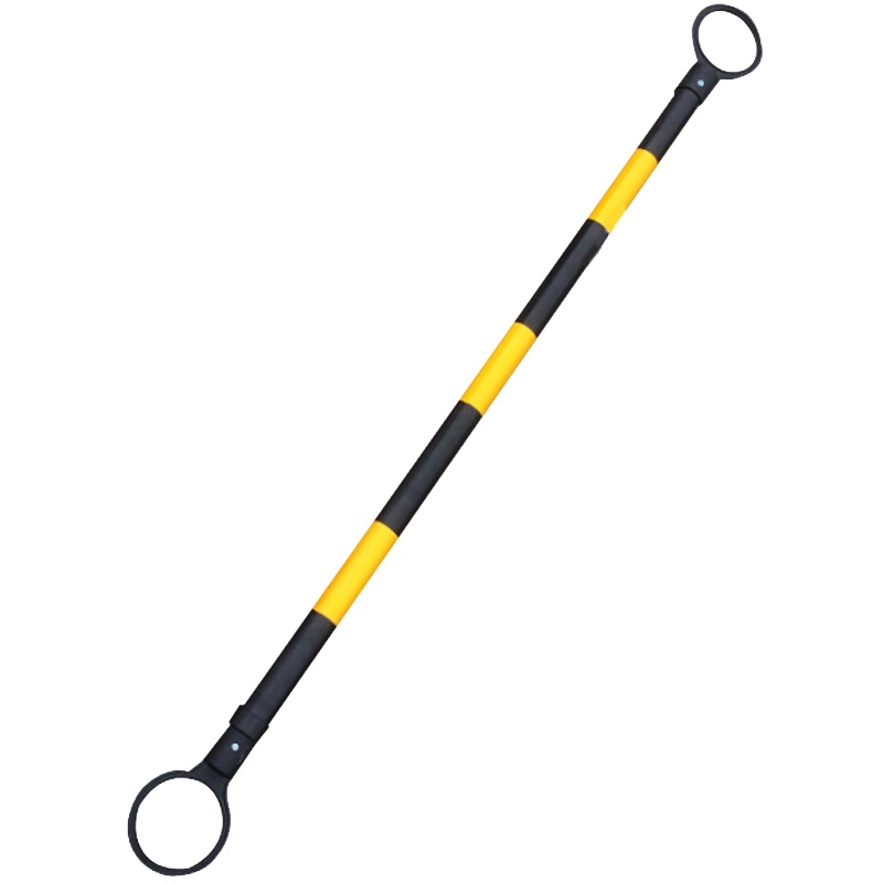 海斯迪克 HKLZ-1 橡胶路锥固定2米杆雪糕筒警示塑料路障连接杆 pvc黄黑伸缩连接杆