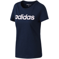 【自营】adidas阿迪达斯NEO女子LOGO款休闲运动短袖T恤DN2498 L DN2498学院藏青蓝+清澈粉
