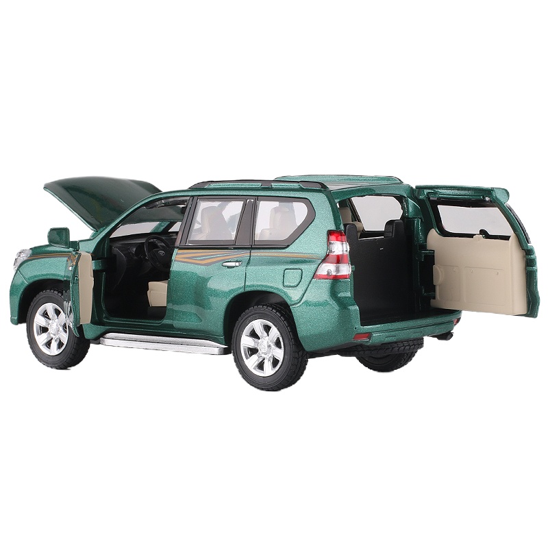 合金儿童警车玩具车模型1:32奥迪A8小汽车仿真声光回力小警车 丰田普拉多警车=礼盒装白色